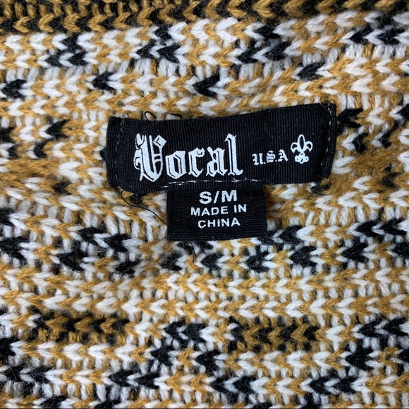 VOCAL USA Boutique Cardigan Sweater Black Gold S/M - Picture 6 of 8